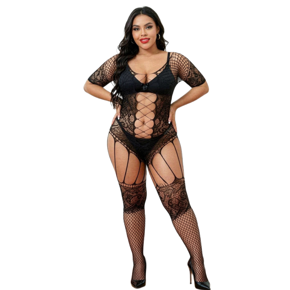 Fishnet Stocking Women - Novos Bodystockings Plus Size para Mulheres,